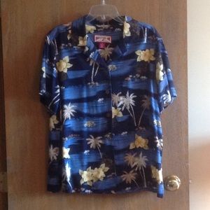 CARIBBEAN JOE LADIES TROPICAL PRINT 1X TOP.